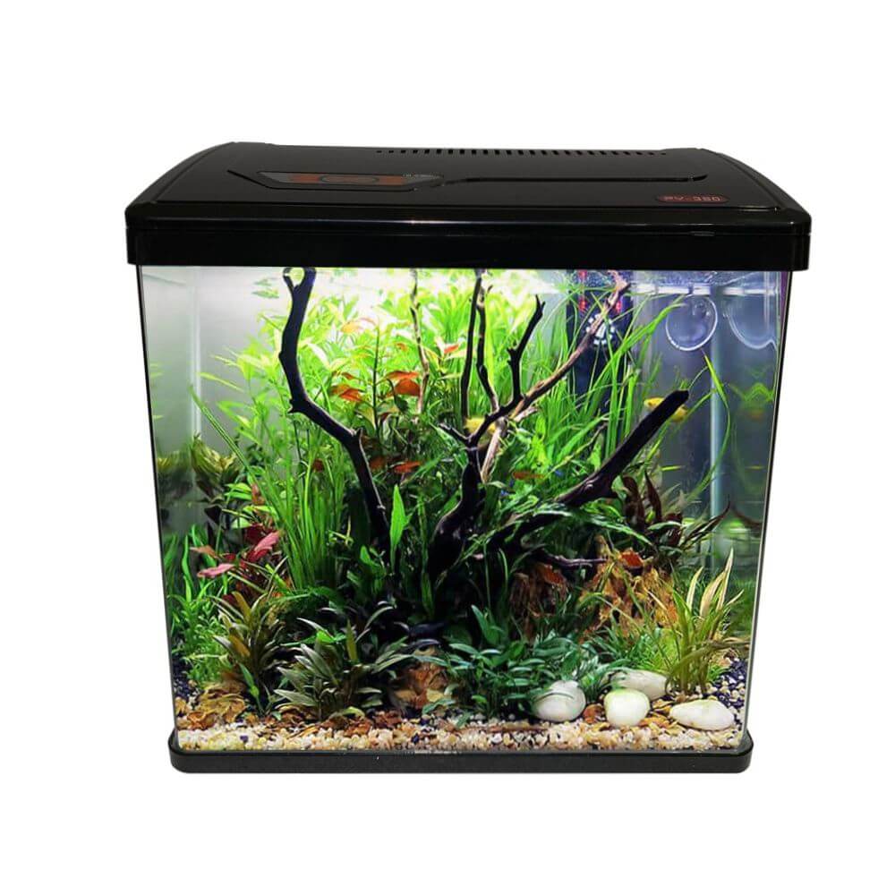 Acvariu 28 cm cu filtrare si iluminat LED 1 Acvariu 28 cm cu filtrare si iluminat LED Este un acvariu de vanzare complet cu filtrare si iluminat, un acvariu sticla rotund la colturi. Acvariu apa dulce de foarte buna calitate. Cu o transparenta excelenta datorita sticlei ultraclare ”Perfect Tank” este un acvariu deosebit, ce merita achizitionat. Geamul frontal si cele doua laterale sunt formate din aceasi bucata de sticla. Dotat cu un sistem de iluminare 7 X LED (4 X daylight + 3 bluelight). Acest tip de acvariu este unul din cele mai luminoase întâlnite la acvariile de aceste dimensiuni. Intrerupator ON/OFF pe cablul de alimentare al sistemului de iluminare. Sistem de filtrare on top 2,5W cu un debit de filtrare de 180 l/oră și material filtrant din pâslă filtrare bio-mecanică inclus. Un acvariu cu dimensiuni reduse ce se poate amplasa in lulte locuri. Dimensiunile exterioare ale acvariului: 28,5 cm (Lungime) x 18 cm (latime) x 31,5 cm (înălțime) Dimensiunile interioare ale acvariului: 27 cm (Lungime) x 16 cm (latime) x 25 cm (înălțime) Grosime geam: 4 mm. Volum total al acvariului: 16 litri. Culoare: negru. Acvariul are capacitatea unui volum real de maximum 10,5 litri de apă. Ghidul perfect pentru alegerea unui acvariu de 28 cm cu filtrare si iluminat led Introducere Alegerea unui acvariu nu este o sarcina usoara mai ales cand piata ofera o varietate atat de larga de optiuni. Un acvariu de 28 cm cu filtrare si iluminat LED reprezinta o optiune excelenta pentru cei care isi doresc un produs complet, gata de utilizare. Acest tip de acvariu combina estetica moderna cu functionalitatea, fiind perfect pentru orice incapere. Caracteristici principale Acest acvariu se distinge prin calitatea superioara a materialelor folosite. Sticla ultraclara a acestui model de acvariu Perfect Tank asigura o transparenta exceptionala. Forma rotunjita a colturilor adauga un plus de eleganta designului sau modern. Avantajele acvariului cu filtrare si iluminat LED Iluminatul LED nu doar ca imbunatateste aspectul estetic al acvariului, dar contribuie si la crearea unui mediu sanatos pentru pesti si asigura necesarul de lumina plantelor acvatice. Sistemul de filtrare inclus asigura mentinerea apei curate, esentiala pentru sanatatea locatarilor acvariului. De ce sa alegi acest acvariu? Un acvariu de vanzare complet ofera tot ce ai nevoie pentru a incepe aventura ta in lumea acvaristicii. Fie ca esti incepator sau un pasionat experimentat, acest acvariu iti va simplifica viata permitandu-ti sa te concentrezi pe partea cea mai placuta: ingrijirea pestilor sau aquascapingul. Cum sa ingrijesti acvariul Ingrijirea acestui acvariu este simpla, datorita sistemului eficient de filtrare si iluminatului LED. Este important sa urmaresti regulat calitatea apei si sa efectuezi mici schimburi de apa periodice pentru a mentine un mediu sanatos. Concluzie Achizitionarea unui acvariu apa dulce de calitate superioara, cum este modelul de 28 cm cu filtrare si iluminat LED, reprezinta o investitie intr-un hobby relaxant si educativ. Designul sau modern impreuna cu functionalitatile avansate face din acest acvariu alegerea perfecta pentru oricine doreste sa adauge un strop de natura in propria casa. Intrebari Frecvente Este acvariul potrivit pentru incepatori? Da, datorita echipamentului complet inclus. Ce tip de pesti pot tine in acest acvariu? Ideal pentru pesti de apa dulce de dimensiuni mici. Cat de des trebuie sa schimb apa? Recomandam schimbarea partiala a apei o data pe saptamana. Pot adauga plante in acvariu? Da, iluminatul LED sustine cresterea plantelor acvatice. Este usor de curatat acvariul? Da, datorita designului accesibil si sistemului de filtrare eficient.