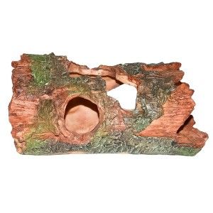 Decor acvariu trunchi gaurit de copac, ideal pentru decor acvariu, decor acvariu lemn artificial si aquarium decor, oferind un aspect natural si autentic pentru un habitat acvatic echilibrat.