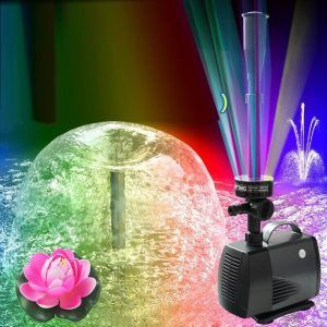 Fantana arteziana cu jocuri de lumini LED imbina perfect reflectia ledurilor multicolore in dinamica apei. Fantana arteziana cu iluminare apa dotata cu unul din cele mai deosebite proiectoare pentru fantani arteziene cu 30 leduri ce ilumineaza apa care tasneste din aceasta. Se poate monta usor in spatii cu apa de adancime maxima de 60 cm. Specificații: – Complet non coroziv – Pompa de apă submersibilă protejată de un strat de plastic complet etans care elimina 100% riscul de accidente ale curentului electric în contact cu apa. – Fantana arteziana ușor de curățat și de întreținut. – Design compact, de calitate ce este garantat să funcționeze perioade îndelungate de timp. Domeniu de aplicare: Dotată cu o pompa de apă de cea mai buna calitată, această fantana arteziana cu jocuri de lumini LED se poate utiliza în scop decorativ ca de exemplu în iazuri, grădini, heleștee, acvarii, sisteme de recirculare a apei, mini irigații, etc. Kit fântână arteziană inclus cu 2 pipe diferite pentru un spectacol de difuzie al apei variat sub formă de țâșnitoare și clopot de apă. Fantana arteziana cu jocuri de lumini LED va fi pusă în funcțiune numai după imersia acesteia în apă. Temperatura maximă de utilizare este de 45 °C. Parametrii tehnici: Lungimea cablului electric: 4,8 metri. Cablu electric cauciucat special fabricat pentru lucrul sub apă. Model: LED-5800FP Voltaj: 220V/230V/240V 50Hz. Frecvență: 50 Hz. Putere / consum de energie electrică: 45 W. Debit maxim: 3500 Litri / Oră. Diametrul exterior al ștuțului de evacuare a apei: 19 mm. Dimensiunile pompei submersibile: 15 cm (Lungime) x 8 cm (lățime) x 10 cm (înălțime). Fântâna arteziană este dotată cu dispozitiv de iluminare spot led sub formă de disc de 7 cm diametru cu 30 leduri care își schimbă automat culoarea la un interval de 3 secune astfel: roșu – albastru verde, verde – albastru, verde – roșu, verde, albastru – roșu, roșu. Fântână arteziană are 2 cabluri de alimentare: unul pentru pompă și celălalt pentru spotul led, o soluție excelentă pentru a putea conecta spotul LED la un programator electric ca să funcționeze într-un anumit interval orar pe timpul nopții. Pompă submersibilă cu reglaj al debitului de apă cu alimentare la 220V/230V/240V 50Hz de 45 W cu un debit de 3500 l/h, un H maxim al coloanei de apă ridicată de 3 metri și un jet de apă aruncat de aproximativ 150 cm, în funcție de kitul de dispersie a apei la care este conectată. Kit de fântână arteziană cu 2 capete ce pot fi folosite fiecare separat: unul țâșnitoare și unul cupolă. Înălțimea maximă a fântânii arteziene cu kitul de dispersie al apei montat este de 60 cm. Pompa de apă foate fi folosită separat ca pompă pentru cascade sau alte amenajări care implică propulsia de apă. De asmenea produsul mai vine în cutie cu încă 2 stuțuri cu diamentrul exterior de 18 mm și 22 mm. Cele 4 ventuze ajută la fixarea fântânii arteziene pe o suprafață plană, netedă și luciosă.