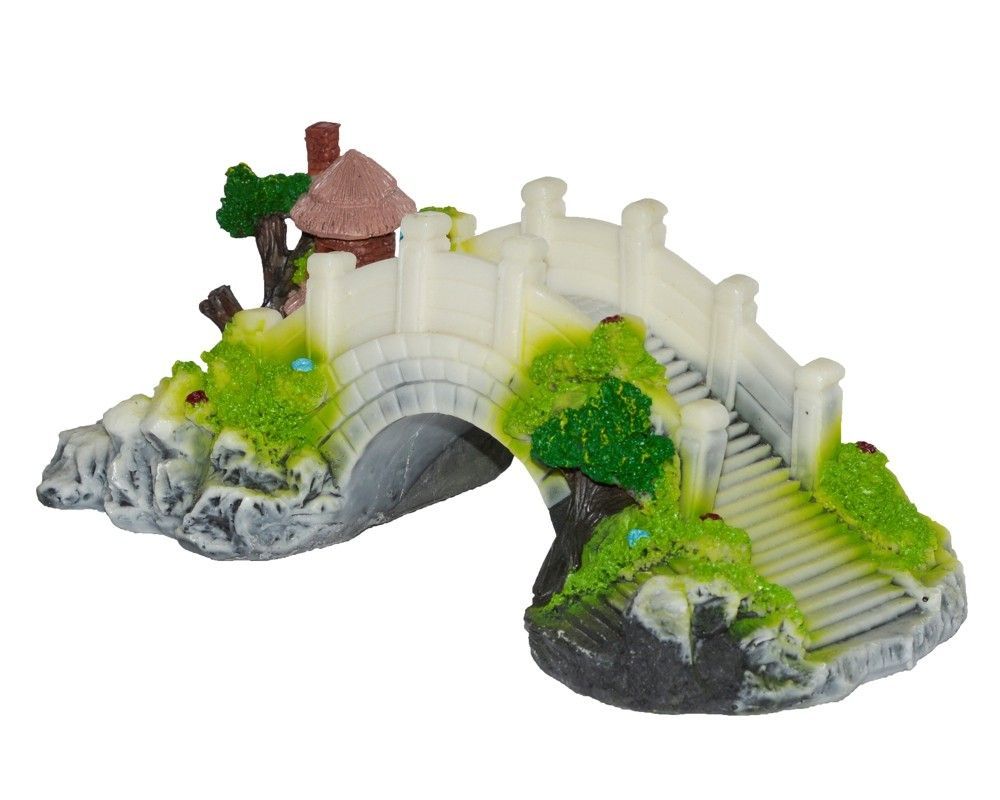Decor pod acvariu XL alb cu verde 29X15X11cm 4 Decor pod acvariu XL alb, decor acvariu, pod acvariu, decor acvariu 3d, decor acvariu artificial, imbogateste aspectul acvariului, oferind un peisaj realist si un loc de joaca sau ascunzatoare pentru pesti.