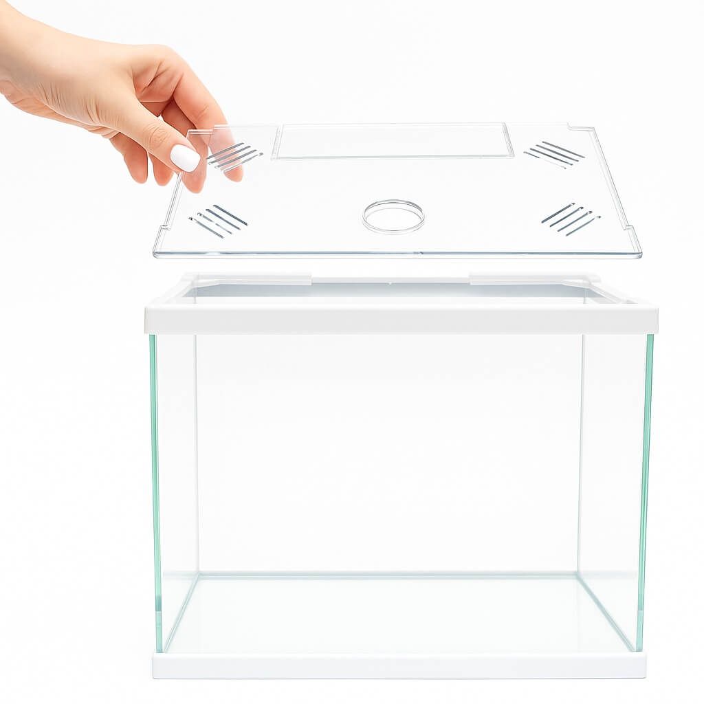 Acvariu 11 litri cu capac plastic – acvariu pesti mic 31 cm 3 Acvariu 11 litri usor de intretinut, perfect ca acvariu de pesti, echipat cu acvariu capac plastic, ideal pentru decoruri din acvarii mici.