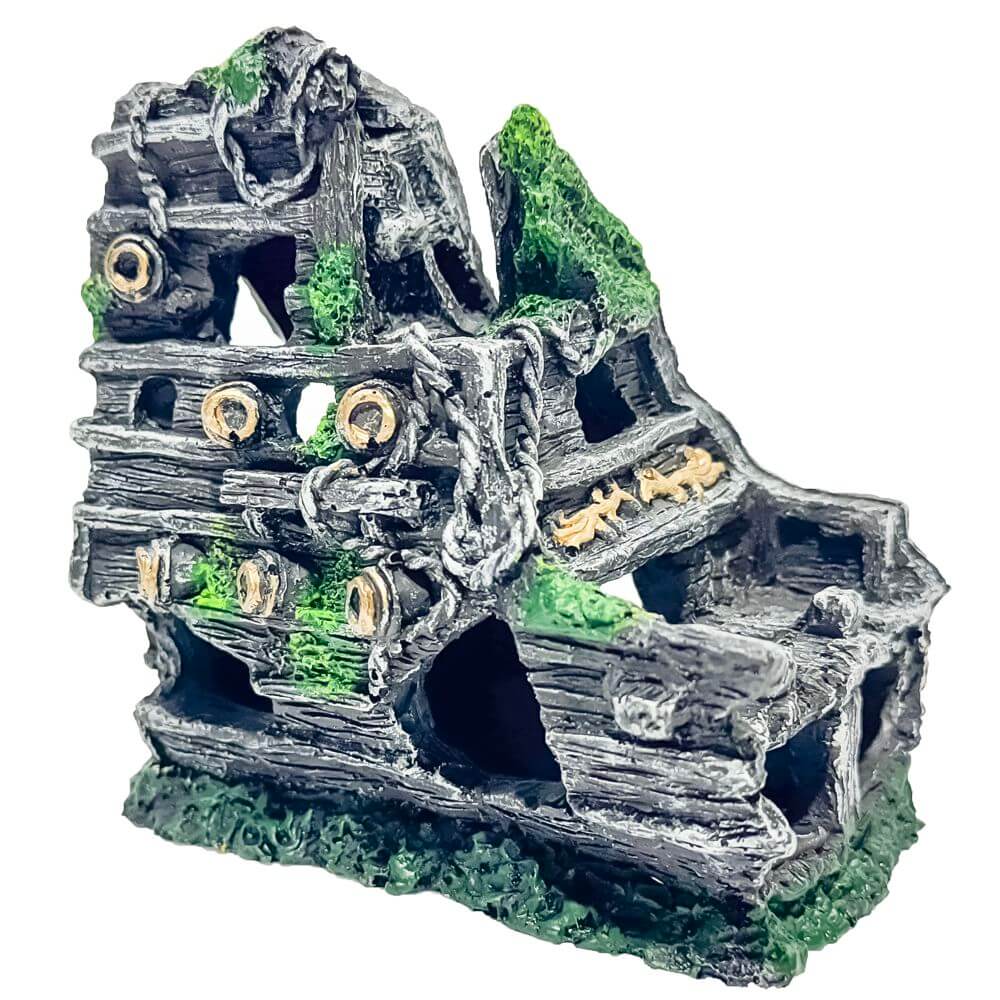 Decor pentru acvariu spatele unei corabii 4 Decor pentru acvariu, Decor acvariu 3D, decoruri acvarii artificiale, amenajarea acvariului pentru pesti, element decorativ rezistent la apa, potrivit pentru acvarii de apa dulce sau sarata.