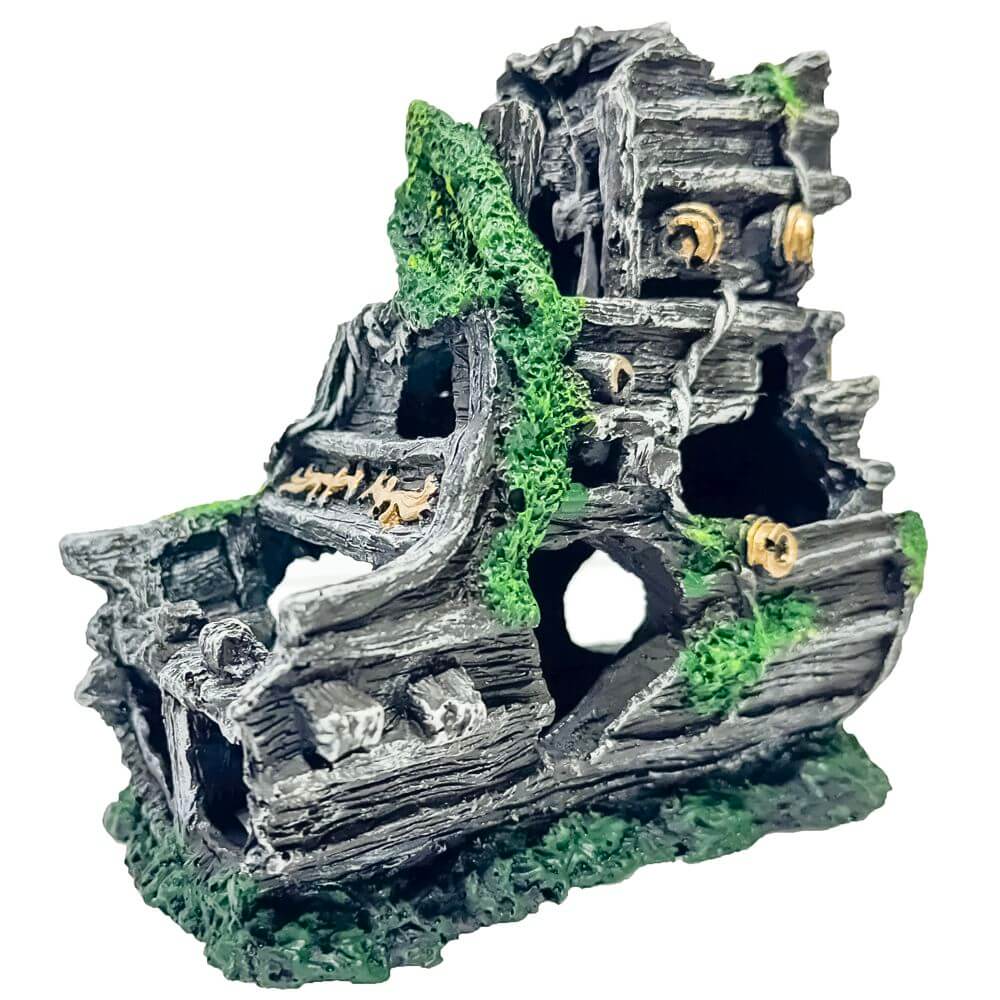 Decor pentru acvariu spatele unei corabii 5 Decor pentru acvariu, Decor acvariu 3D, decoruri acvarii artificiale, amenajarea acvariului pentru pesti, adauga un efect vizual de epava autentica, oferind spatii de refugiu pentru vietuitoarele acvatice.