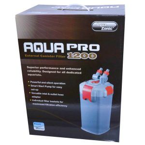 Filtru extern acvariu de la Aqua Zonic model Aqua Pro 1200. Unul dintre cele mai bune filtre exterioare pentru acvarii. Filtru exterior acvariu foarte fiabil cu debit de 1200 l/h. Filtru extern acvariu Aqua Pro 1200 detalii: dotat complet si gata de a fi utilizat. Vine echipat cu urmatoarele medii de filtrare: padfiltrant, burete, carbon activ si bioceramica. Filtru extern acvariu gata de a fi pus imediat in functiune. Puternic si silentios. Pompa de amorsare pentru o instalare rapida. Casolete pentru material filtrant incluse. Medii filtrante incluse: pad, burete negru, burete albastru, carbune activ, bioceramica. Asigură filtrare biologica, mecanica si chimica. Caracteristici: Debit – 1200 l/h. Indicat pentru acvarii cu volum de până la 300 litri. Debit reglabil pe cupla furtunelor consecutiv pe IN si OUT Inălțime maximă – 1.8 m. Capacitate efectivă butelie filtru – 7,29 litri. Dimensiuni butelie filtru (fară capac): 16 cm (Lungime) x 16 cm (latime) x 28,5 cm (inaltime). Diametrul intern al furtunului – 15,2 mm. Putere consumată – 25 W Voltaj alimentare – 230 V Compartimente pentru medii de filtrare – 3 Medii de filtrare incluse: 1 burete, cărbune activ, bio ceramică. Detalii tehnice: Voltaj: 220 V – 240 V / 50 Hz. Culoare: Gri. Dimensiuni butelie filtru cu capac: 16 cm (Lungime) x 16 cm (latime) x 36 cm (inaltime). Beneficiati de performante superioare in filtrarea apei din acvariu cu modelul de Filtru extern acvariu Aqua Zonic model Aqua Pro 1200, considerat a fi unul dintre cele mai bune filtre exterioare pentru acvarii disponibile pe piata. Cu o fiabilitate remarcabila si un debit impresionant de 1200 l/h, acest filtru exterior pentru acvariu asigura o curatare eficienta, rapida si de calitate a apei, contribuind esential la mentinerea unui mediu sanatos pentru locuitorii acvariului. Aqua Pro 1200 vine complet echipat si pregatit pentru utilizare imediata, eliminand astfel necesitatea achizitionarii de componente suplimentare. Acesta este dotat cu medii de filtrare de inalta calitate, inclusiv burete pentru filtrarea mecanica si eliminarea impuritatilor, carbon activ pentru eliminarea substantelor chimice toxice pentru mediul acvatic si bioceramica filtranta esentiala pentru filtrarea biologica. Aceasta combinatie de medii de filtrare asigura eliminarea eficienta a particulelor, substantelor chimice daunatoare si sustinerea dezvoltarii bacteriilor benefice, oferind astfel un mediu acvatic curat si sanatos. Pentru cei in cautarea unui sistem de filtrare extern de incredere pentru acvariul lor, modelul Aqua Pro 1200 de la Aqua Zonic reprezinta alegerea ideala. Cu performante de filtrare de top, usurinta in utilizare si intretinere, acest filtru extern pentru acvariu se distinge prin calitate si eficienta, fiind recomandat pentru toti acvaristii care doresc sa asigure cele mai bune conditii de viata pentru pestii si plantele lor acvatice. Alegand filtrele exterioare pentru acvarii de la Aqua Zonic va asigurati nu doar de claritatea si puritatea apei, dar si de un sistem de filtrare durabil si eficient, care contribuie la crearea unui ecosistem acvatic echilibrat si prosper. Beneficiati de eficienta maxima in filtrarea apei de acvariu cu filtrul extern acvariu Aqua Pro 1200 conceput sa fie operational imediat dupa instalare, fara a necesita pregatiri suplimentare. Acest sistem de filtrare avansat se remarca prin performanta sa puternica si functionare silentioasa, asigurand astfel un mediu linistit pentru locuitorii acvariului tau. Cu pompa sa de amorsare integrata, instalarea filtrului in acvariul tau devine un proces rapid si simplu, eliminand orice complicatii. Designul sau inteligent include casolete dedicate pentru materialul filtrant, facilitand astfel o personalizare eficienta a filtrarii apei sio o curatare practica si usoara a materialului filtrant atunci cand vine momentul spalarii acestui filtru extern. Filtrul vine echipat cu o gama variata de medii filtrante, inclusiv pad, un burete negru si unul albastru, carbune activ si bioceramica, oferind o solutie completa pentru filtrarea biologica, mecanica si chimica a apei. Aceasta combinatie de materiale filtrante asigura eliminarea eficienta a impuritatilor si sustine un mediu acvatic sanatos si echilibrat. Caracteristicile acestui filtru de acvariu extern includ un debit reglabil de maximum 1200 l/h, fiind astfel ideal pentru acvarii cu un volum de pana la 300 de litri. Aceasta capacitate de filtrare ridicata garanteaza o apa cristalina si un habitat optim pentru pesti si plante acvatice. Optand pentru acest filtru exterior acvariu beneficiezi nu doar de o instalare simpla si rapida, dar si de un sistem de filtrare complet de care vei beneficia multi ani de zile fara probleme si care asigura un mediu acvatic pur si sanatos. Alege solutia eficienta si silentioasa pentru acvariul tau, asigurand cele mai bune conditii pentru locuitorii acvariului tau.