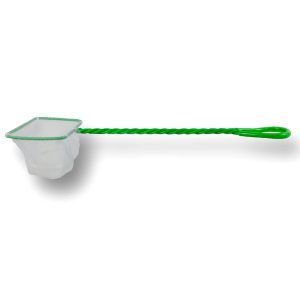 Minciog acvariu mic cu plasa alba si maner verde; minciog acvariu fin, minciog pentru acvariu rezistent, mincioage acvariu ideale pentru capturarea pestilor mici si crevetilor in acvarii nano sau medii.