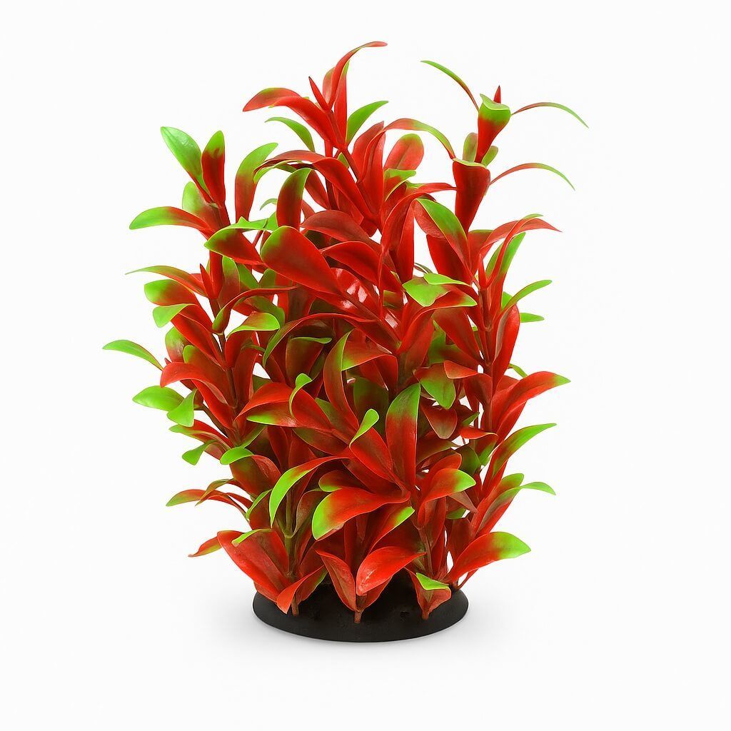 Plante rosii acvariu 18 cm Red Ludwigia 1 Plante rosii acvariu Red Ludwigia 18 cm – plante artificiale realiste, plante de acvariu sigure, plante acvariu rosii vibrante, baza ceramica stabila, decor WOW, intretinere zero, upgrade instant pentru orice acvariu de apa dulce.