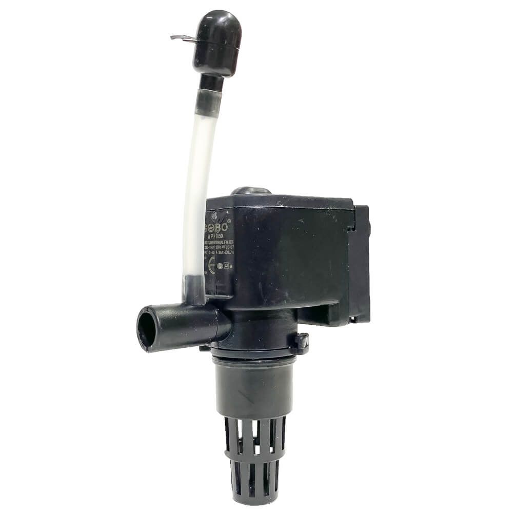 Pompa de apa pentru acvariu Mini Power Head 400 l/ora 3 Pompa de apa pentru acvariu cu debit max. de 400 l/h. Mini power head utilizat la acvarii, ca pompa de apa mini fantani arteziene, la filtrele de fund, filtre de burete etc. Cap pompa acvariu cu utilizari multiple. Materialele din care este fabricat acest produs garantează o durată de viață mare. Ușor de curățat și de întreținut. Acest mini power head ofera performante excelente, fiind potrivit pentru recircularea apei in acvariu si crearea de mici fluxuri de apa ca pompa de apa mini fantani arteziene. Beneficiaza de un design compact si eficienta energetica, asigurand un mediu curat si sanatos pentru pesti si plante acvatice. Detalii tehnice: Debit maxim: 400 l/h. Înălțimea maximă a coloanei de apă ridicată: 0,4 m. Consum electric: 4W. Dimensiuni: 7 cm (Lungime) x 3,3 cm (lățime) x 8,7 cm (înălțime inclusiv conul de absorbție). Diametrul exterior al ștuțului de evacuare a apei: 12 mm. Lungimea cablului de alimentare: 110 cm