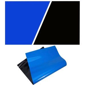 Fundal acvariu albastru dublu fata, ideal pentru decorarea acvariilor cu un design modern. Poster fundal acvariu cu doua culori, albastru si negru, usor de aplicat ca folie acvariu pentru un aspect natural si elegant. Fundal acvariu negru inclus.