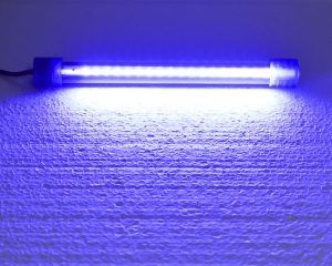 Lampa leduri pentru acvariu 20 cm albastre, perfecta pentru lumina la acvariu noaptea, corp iluminat led submersibil, ideal pentru iluminat exterior si interior. Aceasta lampa cu leduri pentru acvariu este solutia ideala pentru a asigura lumina la acvariu noaptea, oferind un efect vizual impresionant si contribuind la crearea unui mediu acvatic sanatos si bine iluminat. Cu un design modern si functionalitate versatila, acest corp iluminat led submersibil este perfect atat pentru iluminatul acvariilor, cat si pentru utilizarea in exterior, cum ar fi iazuri sau fantani arteziene, dar si in interior, pentru tavan, vitrine sau bai. Caracteristici: Lungime: 20 cm Diametru: 18 mm Culoare: Blue Moonlight (18 LED-uri albastre de generatie noua cu luminozitate ridicata si consum mic de energie electrica.) Consum de energie: 1W Lungime cablu alimentare: 117 cm Montaj: Submersibil complet, cu ventuze incluse Beneficii: Consum redus de energie: Lampa utilizeaza doar 1W, fiind eficienta din punct de vedere energetic. Durabilitate si siguranta: Nu degaja caldura si nu emite radiatii UV, asigurand un mediu sigur pentru pesti si plante. Versatilitate: Poate fi utilizata atat in acvariu, sub apa, cat si in alte aplicatii de iluminat interior sau exterior. Aplicatii: Iluminat nocturn pentru acvarii: Ideal pentru a crea un efect de lumina albastra nocturna, care sporeste frumusetea vizuala a acvariului. Iluminat exterior: Poate fi utilizata in iazuri, fantani arteziene sau alte spatii exterioare. Iluminat interior: Perfecta pentru vitrine, bai sau alte spatii care necesita iluminare decorativa cu LED-uri. Cu aceasta lampa leduri pentru acvariu, vei imbunatati considerabil atat aspectul acvariului, cat si confortul vietuitoarelor, oferindu-le lumina de care au nevoie. De asemenea vei mari considerabil impactul vizual al incaperii sau zonelor iluminate de aceasta lampa cu leduri. Aceasta lampa LED submersibila este alegerea ideala pentru pasionatii de acvaristica ce doresc sa imbunatateasca atat functionalitatea, cat si estetica acvariului lor. Cu un consum redus de energie si un design versatil, lampa aduce un plus de eleganta si eficienta oricarui mediu acvatic sau spatiu decorativ in care va fi folosita.