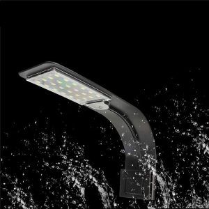 Lampa pentru acvariu neagra cu 30 leduri 7W, lampa subtire pentru iluminare acvarii. Lampa led acvariu eficienta, luminoasa si economica. Lampa acvariu cu iluminat intens si spectru luminos de buna calitate. O sursa de iluminare pentru acvarii excelenta pentru pana in 30 – 40 de litri. Lampa pentru acvariu neagra cu 30 leduri White & Blue 7W este solutia ideala pentru iluminarea acvariilor de dimensiuni mici si medii. Aceasta lampa led pentru acvariu subtire ofera un iluminat puternic si eficient, avand un consum redus de energie. Caracteristici: 30 leduri puternice: 28 leduri albe daylight si 2 leduri Blue Moon. Consum redus de energie: doar 7W. Iluminat intens la costuri mici. Dimensiuni optime: 22 cm (Lungime) x 6,8 cm (latime) x 0,7 cm (grosime). Sistem de prindere pe geamuri cu grosimea maxima de 7 mm. Culoare: negru. Cablu de alimentare suficient: Lungimea cablului de alimentare este de 130 cm. Beneficii: Stimuleaza cresterea plantelor si intensifica coloritul pestilor exotici. Usor de montat si de utilizat, cu buton ON/OFF pe cablul electric. Design subtire si elegant, care se potriveste in orice decor acvaristic. Lampa iluminare acvarii dotata cu leduri extrem de puternice de cea mai recenta generatie. Aplicatii: O lampa acvariu subtire, confectionata numai din materiale de cea mai buna calitate. Se monteaza extrem de simplu pe geamul acvariului. Sistemul de prindere permite montarea pe geam cu grosimea maxima de 7 mm. Potrivita pentru acvarii cu lungimea cuprinsa intre 20 – 50 cm conform recomandarii producatorului. Ideala pentru iluminarea acvariilor cu pesti si plante. Aceasta lampa LED pentru acvariu asigura un mediu luminos optim, protejand in acelasi timp ledurile de apa si umiditate datorita geamului acrilic.