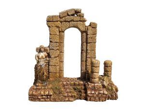 Decor acvariu ruine antice - statuie zeita greaca, ideal pentru decoratiune acvariu, acvarii amenajate si decor acvariu, oferind un stil clasic si o atmosfera mitologica pentru habitatul acvatic.