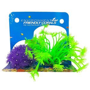 Anemone artificiale verde-violet, ideale pentru decor acvariu spectaculos. Potrivite pentru toate tipurile de acvarii decorate, aceste decoratiuni acvariu aduc culoare si miscare naturala, oferind un mediu atractiv pentru pestii tai.