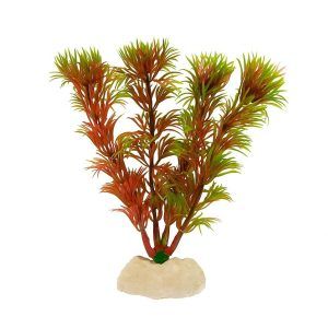 Plante de plastic Red Cabomba 13 cm, plante artificiale vibrante, plante decorative artificiale realiste si plante exotice artificiale pentru acvariu, contrast rosu-verde spectaculos si zero mentenanta.