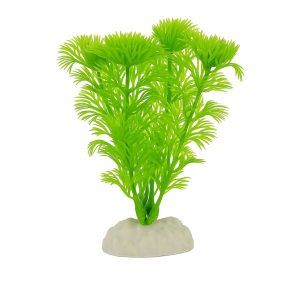 1. Plante ornamentale de plastic Ambulia 13 cm, plante artificiale realiste; plante de acvariu durabile, plante pentru acvarii sigure, baza ceramica stabila, zero intretinere si culoare verde intensa ce dureaza.