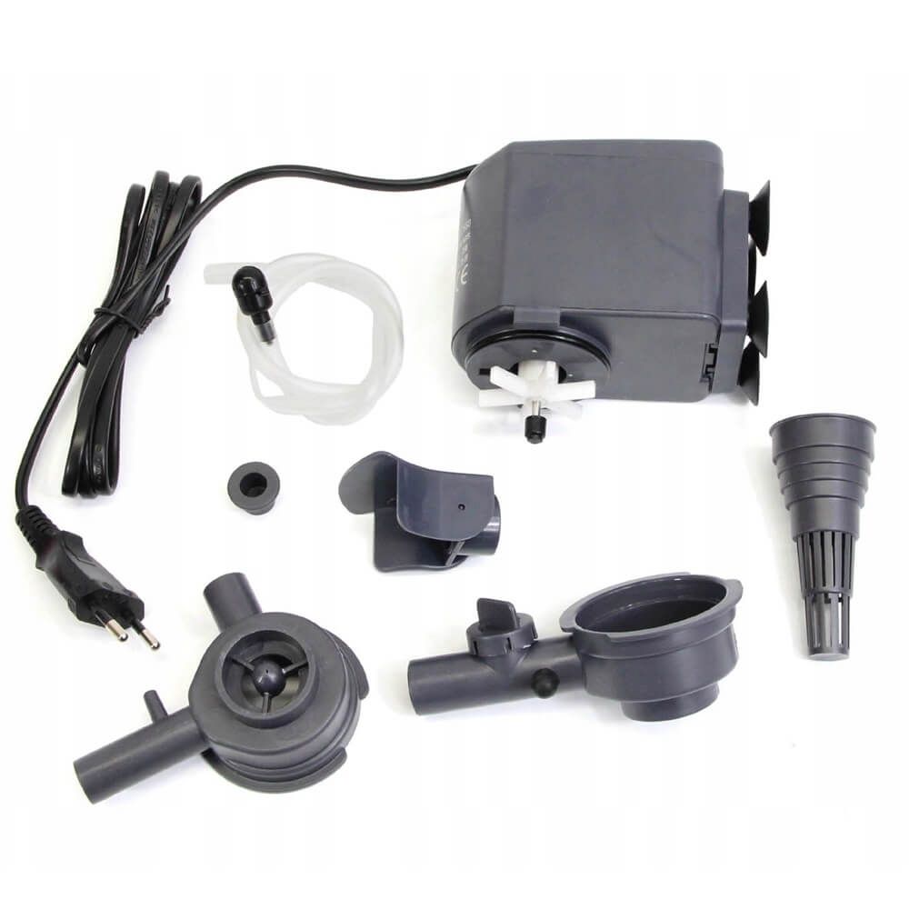 Pompa de apa 2800 litri/ora Powerhead 8 Pompa de apa 2800 l /h powerhead utilizabila ca pompa de apa submersibila, pompa recirculare apa acvariu, pompa arteziana sau pompa cascada. Pompa de apa cu debit de 2800 l/h Power Head este o alegere excelenta pentru diverse aplicatii acvatice. Aceasta pompa de apa submersibila este ideala pentru utilizare in acvarii, fantani arteziene, sisteme de recirculare a apei si cascade. Datorita debitului impresionant de 2800 litri pe ora, aceasta pompa satisface cerintele de apa ale multor proiecte acvatice. Beneficii si utilizari Pompa de apa submersibila: Pompa de apa 2800 l/h este perfecta pentru utilizarea submersibila, garantand o circulatie optima a apei in acvarii si alte medii acvatice. Pompa recirculare apa acvariu: Asigura o recirculare eficienta a apei in acvarii, mentinand un mediu sanatos pentru pesti si plante. Pompa arteziana: Ideala pentru fantani arteziene, aceasta pompa adauga un element decorativ atragator, creand un spectacol de apa fascinant. Pompa cascada: Utilizata pentru cascade, pompa asigura un flux constant de apa, accentuand frumusetea naturala a gradinii sau iazului tau. Caracteristici tehnice Debit maxim: 2800 l/h Inaltimea maxima a coloanei de apa: 2,00 m Consum electric / Putere: 35 W Dimensiuni: Lungime: 15,5 cm Latime: 6,8 cm Inaltime: 10,4 cm Inaltime inclusiv sorbul conic: 17 cm Diametrul exterior al stutului de evacuare a apei: 19 mm Diametrul exterior al gurii de absorbtie a apei: 32 mm Lungimea cablului de alimentare: 110 cm Avantaje Materiale durabile: Fabricata din materiale de foarte buna calitate, pompa are o durata de viata extinsa. Usor de intretinut: Designul simplu permite o curatare si intretinere rapida si usoara. Functie de admisie aer: In modul powerhead, pompa poate fi utilizata si cu functia de admisie aer, oferind versatilitate suplimentara. Pret pompa apa avantajos pentru un debit de 2800 litri/ora. Pompa de apa cu debit de 2800 litri/ora Power Head este solutia ideala pentru oricine cauta o pompa de apa submersibila fiabila, eficienta si versatila. Indiferent de necesitatile tale acvatice, aceasta pompa ofera performanta si durabilitate exceptionale.