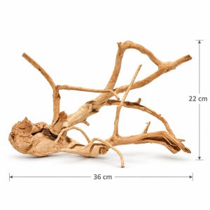 Radacina acvariu cu foto proprie TW12, lemn natural 36 x 22 cm, vedere laterala