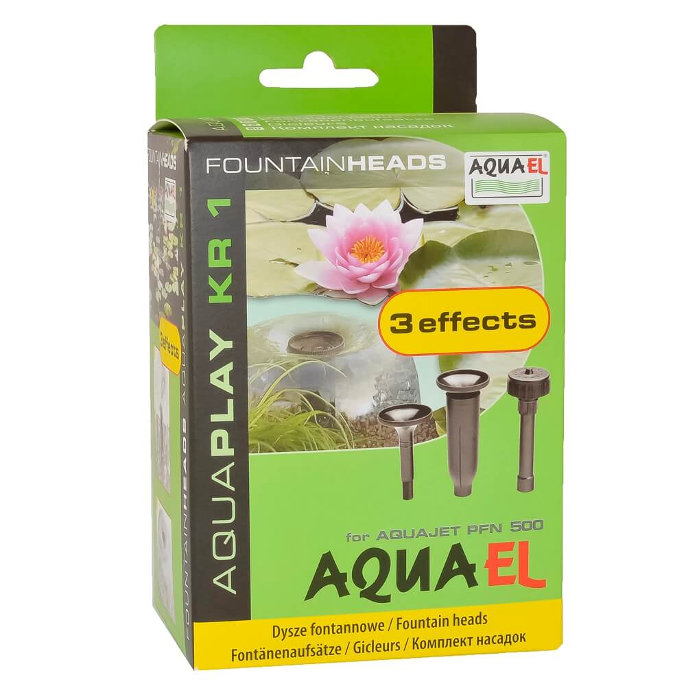 Kit pentru dispersia apei KR-1 ( kit fantana arteziana ) 5 Kit pentru dispersia apei la arteziene. Kit fantana arteziana cu set de 3 duze pentru fantani arteziene. Fiecare duza de fantana arteziana are propriul mod de dispersie al apei. Cap pentru fantana arteziana ce faciliteaza dispersia apei sub diferite forme: puteti opta pentru duza de arteziana ce produce mai multe jeturi verticate gen stropitoare sau pentru un clopot de apa concav cu cel de-al doilea cap de arteziana. Cea de-a treia duza de arteziana creaza un clopot de apa convex. Spectacolul de apa este placut, spectaculos si racoritor in toridele zile de vara. Duzele de dispersie a apei sunt compatibile cu o gama foarte larga de pompe submersibile disponibile la noi pe site. Kit fantana arteziana la pret excelent. Material plastic. Ambalaj: 3 duze pentru fantani arteziene / set. Aspersoare pentru pompele de apă ce creează diverse forme de aspersie a apei.