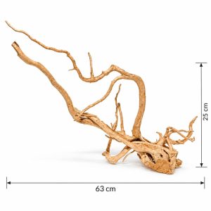 Decoratiuni acvariu naturale Red Moor Wood RM04, lemn natural pentru acvariu, vedere laterala, dimensiuni 63 x 25 cm