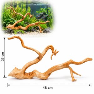 Lemne pentru acvariu Twity Wood TW27 48 x 23 cm cu exemplu de amenajare in acvariu