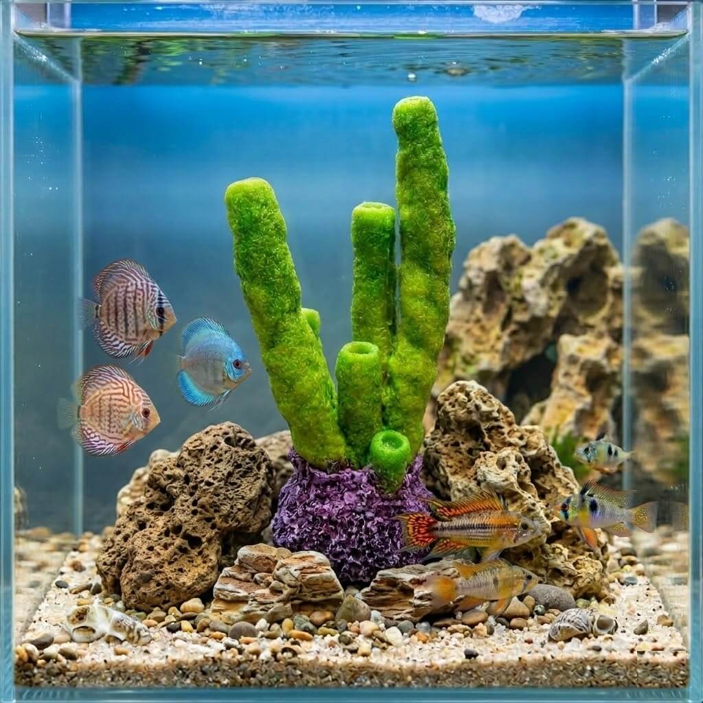 Coral verde siliconic pentru decorarea acvariilor 4 Coral verde siliconic pentru decorarea acvariilor