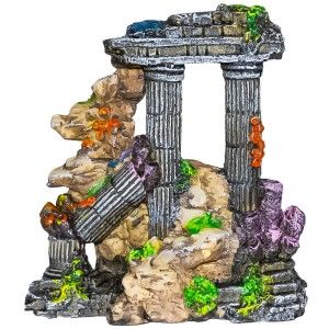 Decor acvariu ruine antice, ideal pentru decoratii acvariu, decor 3d acvariu si decoratiuni acvariu, oferind un aspect antic si detaliat, creand un mediu subacvatic spectaculos pentru pesti si alte vietuitoare acvatice.