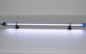 Lampa cu iluminare led submersibila 60 cm alba, perfecta ca lampa acvariu cu leduri; Lampi submersibile LED eficiente si durabile. Lampa cu iluminare led submersibila 60 cm alba – Solutia moderna pentru iluminatul acvariului tau Daca esti in cautarea unei solutii eficiente si economice pentru iluminarea acvariului tau, Lampa cu iluminare led submersibila 60 cm alba este alegerea perfecta. Aceasta lampa acvariu cu leduri este proiectata pentru a oferi un iluminat puternic si uniform, cu un consum redus de energie si o durata lunga de viata. Cu o lungime de 60 cm si echipata cu 55 de LED-uri albe de generatie noua, aceasta lampa este una dintre cele mai eficiente lampi submersibile LED disponibile pe piata. Caracteristici principale ale Lampii cu iluminare led submersibila 60 cm alba: Iluminare puternica si constanta: Lampa dispune de 55 LED-uri albe care ofera o luminozitate superioara, ideala pentru a pune in evidenta detaliile si culorile pestilor si plantelor din acvariu. Lumina emisa este de tip “daylight”, simuland perfect lumina naturala si asigurand un spectru optim pentru dezvoltarea plantelor acvatice. Montare flexibila: Aceasta lampa poate fi instalata fie sub capacul acvariului, fie submersibil, fiind ideala pentru crearea unor efecte vizuale captivante si spectaculoase. Sistemul de prindere cu ventuze inclus permite fixarea facila pe geamul acvariului, asigurand stabilitate si siguranta. Eficienta energetica ridicata: Cu un consum de doar 3W, Lampa cu iluminare led submersibila 60 cm alba este extrem de economica, oferind performanta maxima fara costuri ridicate. Aceasta eficienta este sustinuta de tehnologia LED de ultima generatie, care garanteaza o durata lunga de viata si o mentinere constanta a intensitatii luminii. Sistem submersibil de calitate superioara: Lampa este complet etansa, fiind protejata impotriva patrunderii apei. Aceasta caracteristica o face perfecta nu doar pentru acvarii, dar si pentru iazuri sau fantani arteziene, unde poate fi utilizata pentru iluminatul nocturn, adaugand un element decorativ si functional. Beneficii ale utilizarii acestei lampi submersibile LED: Adaptabilitate: Se poate monta atat deasupra acvariului, oferind iluminare principala sau suplimentara, cat si submersa, pentru a crea un efect vizual impresionant in acvariu. Aceasta versatilitate o face ideala pentru diverse tipuri de acvarii. Durabilitate si eficienta: Datorita tehnologiei LED avansate, intensitatea luminii nu se diminueaza in timp, asigurand o iluminare constanta si de lunga durata. Materialele de calitate superioara asigura protectie si rezistenta indelungata, chiar si in conditii de umiditate ridicata. Usor de instalat si utilizat: Lampa vine echipata cu intreaga instalatie electrica si este gata de utilizare imediat dupa instalare. Cu o lungime a cablului de alimentare de 117 cm, aceasta ofera suficienta flexibilitate pentru amplasare si montare in diverse configuratii. Aplicatii multiple: Acvarii de toate tipurile: Lampa este perfecta pentru orice tip de acvariu, fie ca doresti sa imbunatatesti lumina de zi cu zi sau sa creezi un decor spectaculos pe timp de noapte. Iazuri si fantani arteziene: Aceasta lampa acvariu cu leduri poate fi utilizata si pentru iluminatul iazurilor sau fantanilor, oferind un efect vizual deosebit si transformand orice spatiu exterior intr-un loc relaxant si atragator pe timpul noptii. Suplimentare sau inlocuire a vechiului sistem de iluminat: Este solutia ideala pentru cei care doresc sa schimbe vechiul sistem de iluminat al acvariului sau sa adauge o sursa suplimentara de lumina fara a compromite calitatea. Cu Lampa cu iluminare led submersibila 60 cm alba, poti transforma acvariul tau intr-un habitat luminos si atractiv, asigurand in acelasi timp o dezvoltare optima a plantelor si un mediu sanatos pentru pesti. Usor de instalat, eficienta si durabila, aceasta lampa este solutia completa pentru orice pasionat de acvaristica, oferind un spectacol de lumina captivant si o atmosfera deosebita. Lungime = 60 cm. Diamentru = 18 mm. Consum de energie electrica = numai 3 W. Lungimea cablului de alimentare = 117 cm.