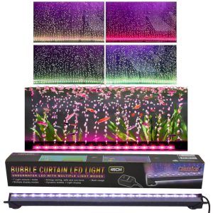 Perdea aer acvariu Air Led 45 cm, perdea de aer acvariu cu leduri. Perdea led si perdea bule acvariu cu LED pentru oxigenare si efect vizual!