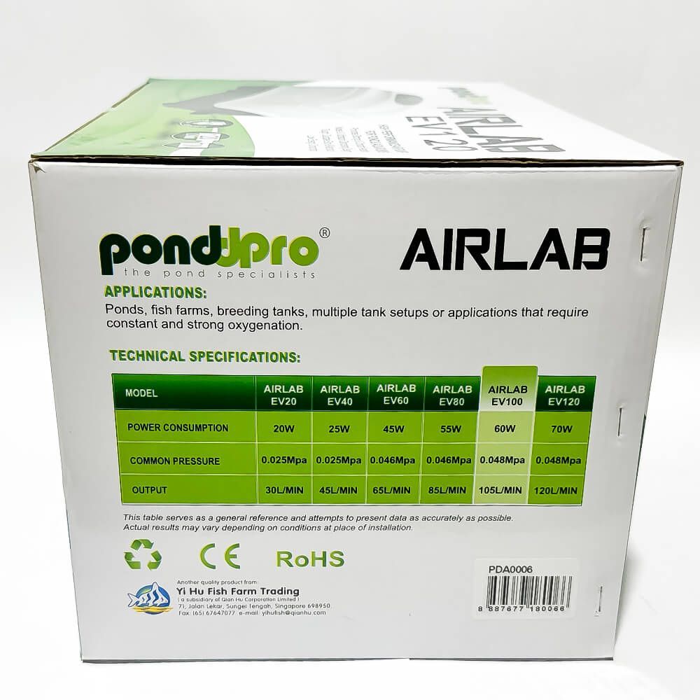 Aerator iaz profesional AIRLAB 120 l/min 4 Aerator iaz profesional AIRLAB 120 l/min, compresor aer acvarii, ideal pentru oxigenarea apei. Performanta superioara cu gen de pompe aer Hiblow. Compresor aer acvarii cu performanta inegalabila. Investeste in calitate si rezultate durabile! Aeratorul iaz profesional AIRLAB 120 l/min este solutia ideala pentru oxigenarea eficienta a apei in iazuri si acvarii. Cu un compresor aer acvarii de inalta performanta, acest produs asigura un flux constant de aer de 120 litri pe minut, fiind perfect pentru mentinerea sanatatii si vitalitatii vietuitoarelor acvatice. Acest aerator este echipat cu un motor electromagnetic puternic si fiabil, care functioneaza silentios, asigurand un mediu fara zgomot atat pentru pesti cat si pentru utilizatori. Designul robust si materialele durabile fac din AIRLAB o investitie de lunga durata, potrivita pentru orice tip de iaz sau acvariu. Instalarea si intretinerea aeratorului AIRLAB 120 l/min sunt extrem de simple, fiind compatibil cu prizele standard de alimentare. Datorita consumului redus de energie, acest compresor aer acvarii este o optiune economica si ecologica pentru proprietarii de iazuri si acvarii. Vine echipat cu accesorii de distribuire a aerului. Caracteristici principale: Debit ridicat: 120 l/min Motor puternic si fiabil Functionare silentioasa Usor de instalat si intretinut Consum redus de energie: 70 W Presiune: 0,048 Mpa Utilizari multiple: Aerare iazuri Aerare acvarii Aerare fose septice Folosind aeratorul iaz profesional AIRLAB 120 l/min aveti garantia ca vietuitoarele acvatice au parte de oxigenarea necesara! Acesta poate fi folosit si ca aerator iaz peste in sezonul cald, cand necesarul de oxigen creste odata cu temperatura apei. Avantaje: Aerare puternica si constanta Design ce reduce zgomotul si vibratiile Corp si mecanisme rezistente si durabile Excelent pentru volume mari de apa Aeratorul iaz profesional AIRLAB 120 l/min reprezinta alegerea perfecta pentru oricine doreste sa mentina un mediu acvatic sanatos si bine oxigenat.