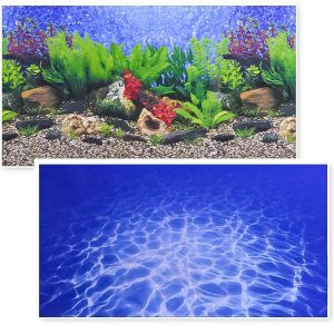 Colant acvariu fundal dublu cu design natural, perfect ca fundal acvariu 2D. Background acvariu rezistent realizat din folie de plastic, acest autocolant acvariu confera realism setup-ului, fiind un poster acvariu cu roci si plante ce transformă instant spatele bazinului.