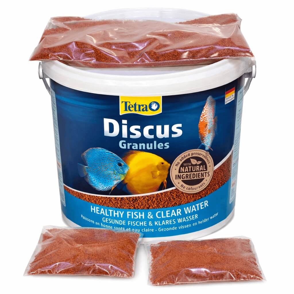 Hrana pesti Tetra Discus vrac 100 gr. 1 Hrana pesti Tetra Discus vrac 100 gr. este o hrana pesti granulata pentru Discus si majoritatea speciilor de pesti exotici pentru colorit, imunitate si crestere.