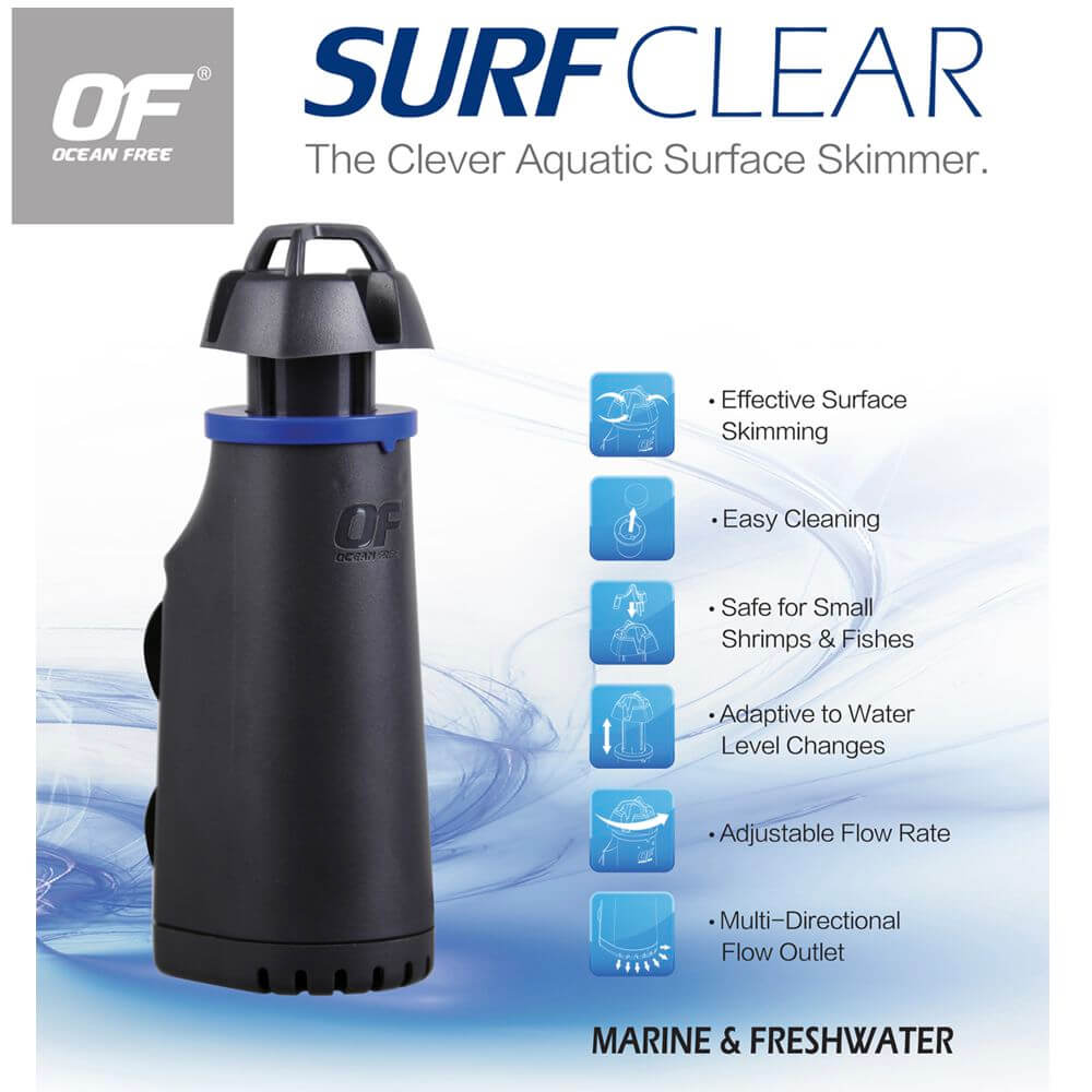 Surface skimmer acvariu Ocean Free SurfClear 8 Surface skimmer acvariu Ocean Free SurfClear reprezinta solutia ideala pentru mentinerea unei ape curate si oxigenate, oferind un mediu sanatos pentru pestii si plantele din acvariul tau. Datorita eficientei sale si a tehnologiei avansate, este unul dintre cele mai apreciate skimmere de suprafata pentru acvariu de pe piata.