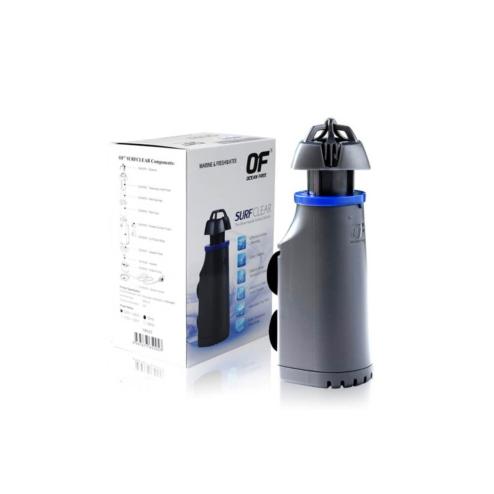 Surface skimmer acvariu Ocean Free SurfClear 4 Skimmer acvariu Ocean Free SurfClear functioneaza extrem de silentios si eficient, asigurand o filtrare constanta a suprafetei apei. Designul sau compact si inteligent este gandit pentru a se adapta automat la modificarile nivelului apei, pe masura ce aceasta se evapora, astfel incat sa mentina mereu o functionare optima.