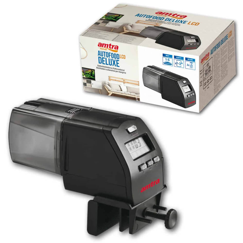Hranitor automat pesti acvariu Amtra electronic LCD 1 Hranitor automat pesti acvariu Amtra cu ecran LCD asigura o hranire precisa si constanta. Ideal pentru orice hranitoare pesti, acest dispozitiv este un hranitor automat pentru pesti modern si eficient.