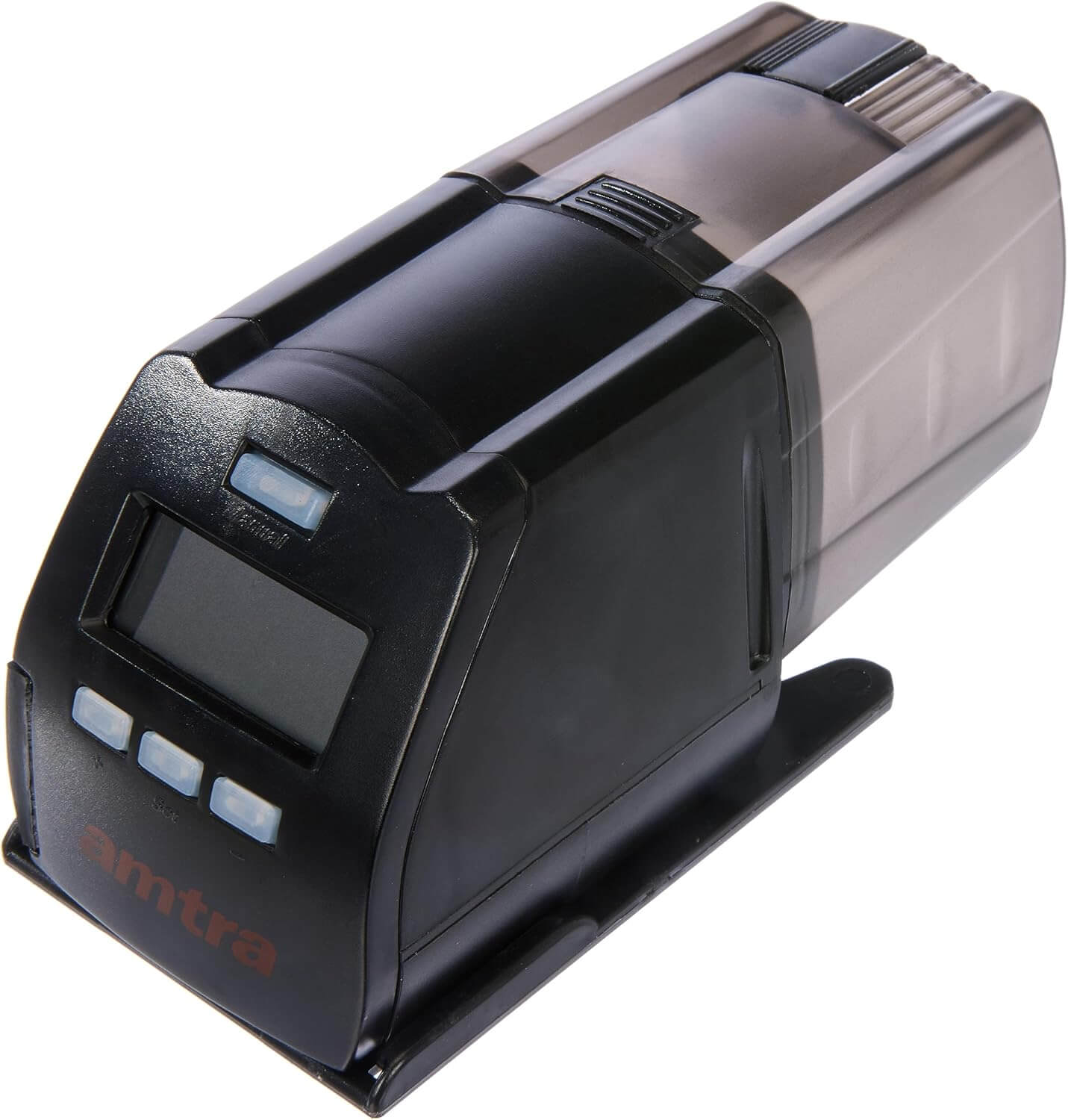 Hranitor automat pesti acvariu Amtra electronic LCD 7 Hranitor automat pesti acvariu electronic Amtra este ideal pentru concedii sau programari zilnice. Este o hranitoare pesti inteligenta si un hranitor automat pentru pesti de incredere.