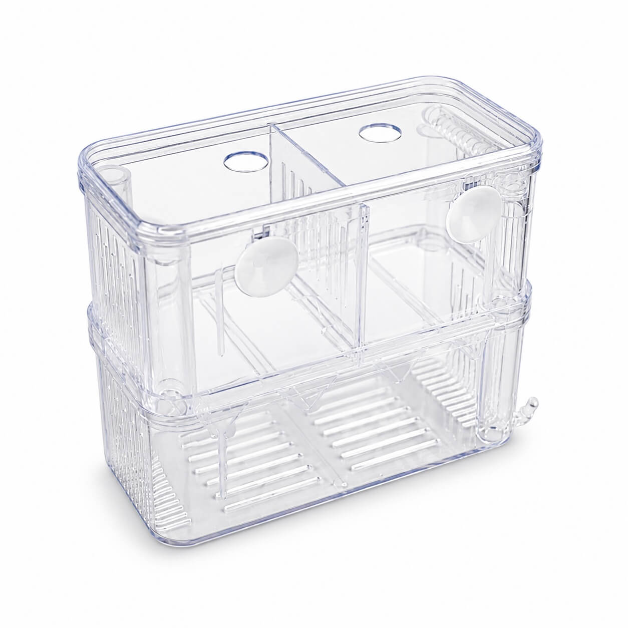 Fatatoare si separator pesti in V marime XL 7 Maternitate pesti cu doua ventuze, separator central si sistem interior de circulatie
