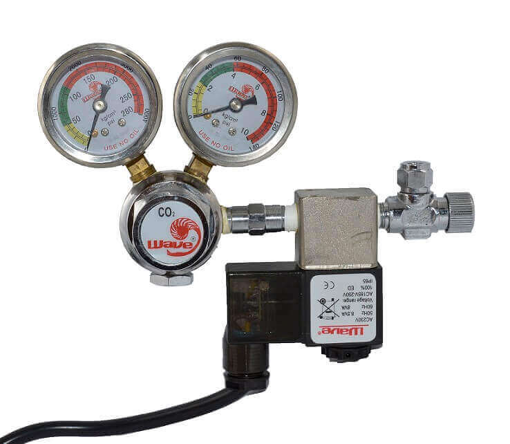 Reductor CO2 acvariu cu electrovalva Techno Wave si 2 manometre