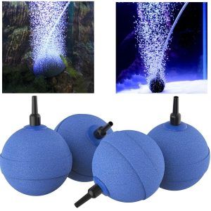 Piatra aerare iaz si acvarii mari diametru 50 mm, ideala pentru oxigenarea eficienta a apei. Piatra aerare iaz si piatra aerare acvarii mari sferica. Piatra de aerare iaz si acvarii mari diametru 50 mm este solutia ideala pentru oxigenarea eficienta a apei din iazuri si acvarii de dimensiuni mari. Aceasta piatra aerare iaz este special conceputa pentru a asigura un volum mare dispersie a bulelor de aer, aerand volume mari de apa si imbunatatind astfel calitatea apei prin cresterea nivelului de oxigen in apa. Piatra aerare acvarii mari, de forma sferica, este extrem de eficienta datorita dimensiunii sale de 50 mm, fiind capabila sa aereze un volum mare de apa in comparatie cu alti difuzori de aer disponibili pe piata. Structura sa poroasa permite formarea de bule mici, asigurand o aerare optima. Caracteristici: Diametru: 50 mm Forma: sferica Culoare: albastru Compatibilitate: se conecteaza la furtunul de aer cu diametrul interior de 4 mm si exterior de 6 mm Aceasta piatra de aerare iaz este potrivita pentru inlocuirea pietrelor de la aeratoarele de iaz sau pentru utilizarea in acvarii mari. Materialul poros din care este confectionata produce bule mici, imbunatatind astfel oxigenarea apei si sustinand un mediu acvatic sanatos. Avantaje: Oxigenare eficienta: datorita dimensiunii mari si formei sferice, piatra aerare acvarii mari asigura o dispersie uniforma a aerului in apa. Usor de instalat: se conecteaza rapid la furtunul de aer standard folosit in acvaristica. Durabilitate: materialul de inalta calitate asigura o lunga durata de utilizare. Aceasta piatra aerare este ideala pentru orice pasionat de acvaristica sau proprietar de iaz care are nevoie de aerarea eficienta a apei si sa mentina un mediu acvatic curat si bine oxigenat. Pretul afisat este per bucata. Piatra aerare iaz si acvarii mari diametru 50 mm pentru aerarea eficienta a apei.