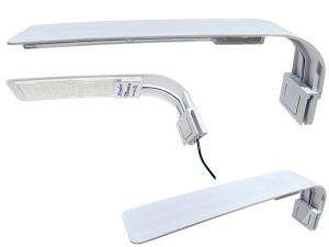 Lampa acvariu LED White & Blue 55 leduri 13W – iluminare acvarii perfecta. Lampa cu leduri pentru acvariu economica eficienta, subtire si eleganta. Lampa cu leduri pentru acvariu subtire confectionata din plastic de calitate. Asigura un led acvariu intens fiind una din cele mai luminoase lampi de pe piata. Iluminat dual: 46 leduri sun daylight + 9 leduri Blue Moon. Geam acrilic pentru protectia ledurilor. Dotata cu leduri extrem de puternice de cea mai recenta generatie. Lampa acvariu ce economiseste energie electrica. Culoare: alb. Cantitatea de lumina emisa de leduri este extrem de puternica. Dimensiuni: 31 cm (Lungime) x 6,8 cm (latime) x 1 cm (grosime) Lungimea cablului de alimentare: 130 cm. Buton ON/OFF pe cablul electric pentru stingerea si aprinderea lampii. Se poate folosi la acvarii lungimea cuprinsa in intervalul 40 – 60 cm conform recomandarii producatorului. Lampa acvariu LED White & Blue 55 leduri 13W este solutia perfecta pentru iluminarea acvariilor de dimensiuni mici si medii, oferind o combinatie ideala intre eficienta energetica si design modern. Aceasta lampa cu leduri pentru acvariu este conceputa pentru a crea un mediu acvatic natural si sanatos, fiind dotata cu 55 de LED-uri puternice si economice. Caracteristici: Numar LED-uri: 55 LED-uri, din care 46 sunt albe (daylight) si 9 albastre (Blue Moon), pentru a asigura un led acvariu de inalta calitate. Consum redus de energie: Doar 13W, ceea ce o face extrem de eficienta din punct de vedere energetic. Dimensiuni compacte: Lungime 31 cm, latime 6,8 cm, grosime 1 cm. Material: Construita din plastic rezistent, cu un design subtire si elegant. Montaj facil: Sistem de prindere care permite montarea pe geamul acvariului cu grosime de pana la 7 mm. Beneficii: Iluminare acvarii eficienta: LED-urile albe ofera o lumina puternica, ideala pentru plante si pesti, in timp ce LED-urile albastre creeaza un efect de lumina lunii, potrivit pentru pesti nocturni. Durabilitate si fiabilitate: Materialele de inalta calitate asigura o durata de viata lunga a lampii. Design modern si subtire: Se potriveste in orice tip de decor acvatic, fara a ocupa mult spatiu. Aplicatii: Iluminarea acvariilor de dimensiuni mici si medii: Recomandata pentru acvarii cu lungimea intre 40-60 cm. Crearea unui ciclu de zi-noapte pentru pesti, cu ajutorul LED-urilor duale. Protejarea lampii: Geamul acrilic protejeaza LED-urile de stropii si vaporii de apa, prevenind deteriorarea acestora. Lampa acvariu LED White & Blue 55 leduri 13W este ideala pentru orice acvarist care doreste o lampa acvariu eficienta, durabila si economica, ce ofera un mediu optim pentru vietuitoarele acvatice.