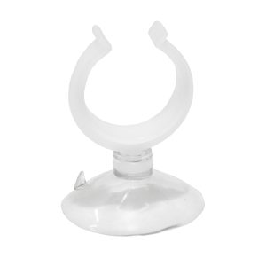 Ventuza de acvariu transparenta cu clip alb diametru 20 mm