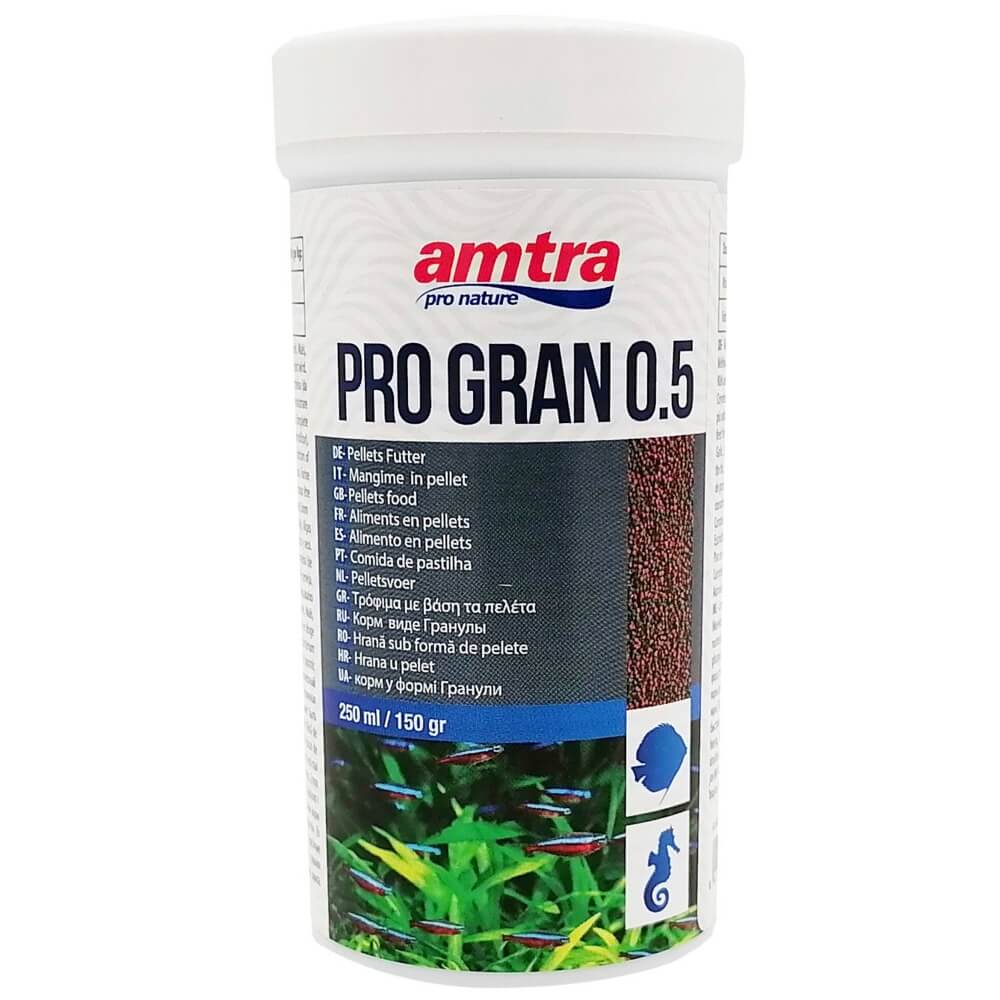 Hrana pesti acvariu granule Amtra Pro 0.5, 250 ml 2 Transformati hranirea zilnica a pestilor exotici intr-o experienta de succes cu Hrana pesti acvariu granule Amtra Pro 0.5, 250 ml. Asigurati-va ca pestii dumneavoastra primesc cea mai buna mancare pesti disponibila pe piata, pentru o viata sanatoasa si plina de culoare!