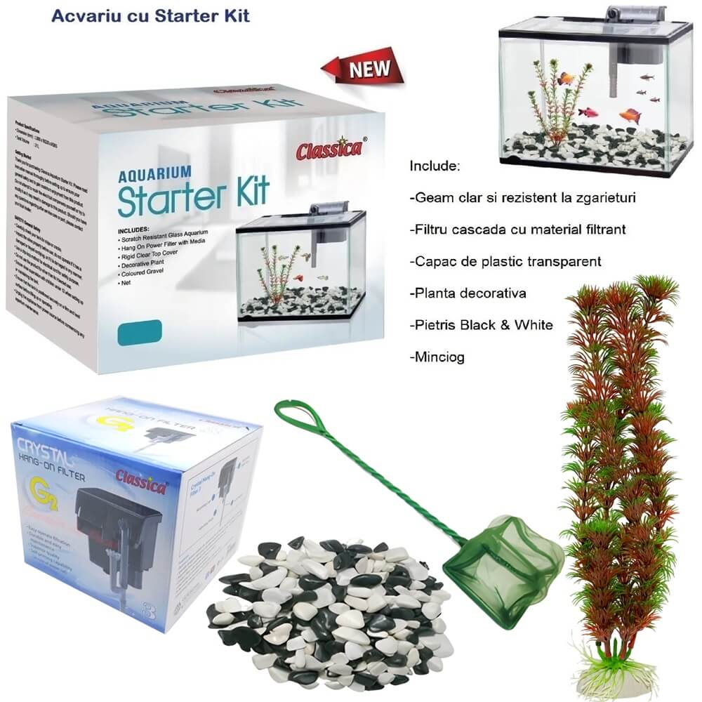 Acvariu complet echipat 30 de litri cu accesorii 1 Acvariu complet echipat, acvariu 30 litri, acvariu dotat cu accesorii. Include set acvariu cu accesorii esentiale. Descopera modelele de acvarii complete! Un acvariu complet echipat de 30 litri este alegerea ideala pentru pasionatii de acvaristica, indiferent daca sunt incepatori sau avansati. Acest set acvariu cu accesorii include tot ce este necesar pentru a crea un mediu sigur si atractiv pentru pestii si plantele tale acvatice. Este unul dintre cele mai populare modele de acvarii complete, fiind usor de utilizat si oferind performante remarcabile.