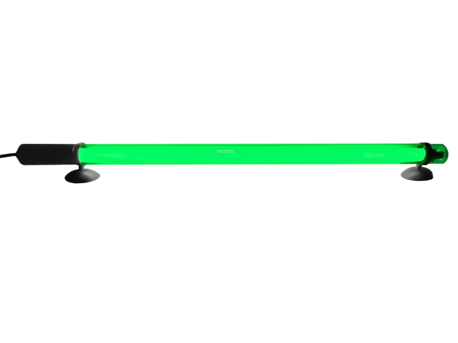 Lampa fluorescenta submersibila 60 cm Verde 2 Aplicatii diverse pentru Lampa fluorescenta submersibila de 60 cm cu iluminat verde: Aceasta lampa submersibila este extrem de versatila si poate fi utilizata intr-o gama larga de aplicatii, atat in interior, cat si in exterior: Iluminarea acvariilor: Aceasta este utilizarea principala a lampii, fiind ideala pentru orice tip de acvariu, de la cele decorative pana la cele plantate, oferind un iluminat uniform si placut. Lampa neon acvariu plantat: Lumina de culoare verde emisa de aceasta lampa este perfecta pentru acvariile cu plante, contribuind la cresterea si dezvoltarea sanatoasa a acestora. Iluminare subacvatica: Datorita izolarii impotriva apei, lampa poate fi utilizata ca sursa de lumina subacvatica in iazuri, fantani arteziene sau alte spatii acvatice decorative. Lumini ambientale si de veghe: Lampa poate fi folosita si ca sursa de lumina ambientala in diverse incinte, creand o atmosfera relaxanta si eleganta. Iluminare decorativa: Ideala pentru standuri de prezentare sau pentru iluminarea aleilor si gradinilor, lampa ofera un efect de lumina verde placut, care atrage privirea si adauga o nota de distinctie spatiului decorat.