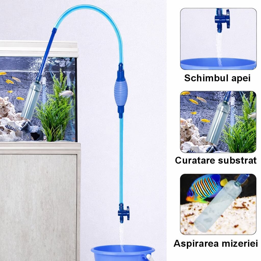 Aspirator acvariu Boyu BY-28 3 Aspirator acvariu Boyu BY-28, aspirator substrat acvariu practic, aspirator de substrat pentru curatare substrat acvariu in cateva minute.