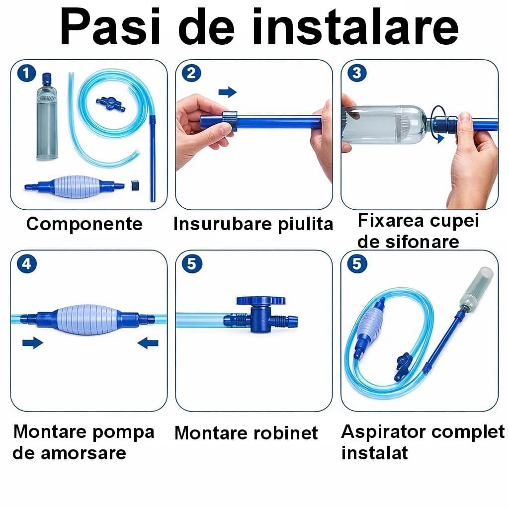 Aspirator acvariu Boyu BY-28 7 Aspirator acvariu Boyu BY-28, aspirator substrat acvariu usor, aspirator de substrat pentru curatare substrat acvariu fara murdarie.