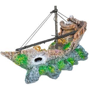 Decor acvariu epava cu catarg potrivit pentru idei amenajare acvariu si alte decoratiuni acvarii