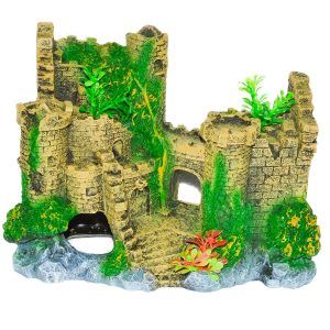 Decor acvariu ruine de castel, un castel acvariu deosebit care adauga farmec medieval. Ideal ca decor acvariu castel pentru orice setup.