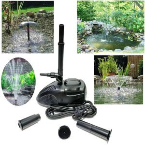Fantana arteziana de exterior 5000 l/h: Kit pompa fantana arteziana ideal pentru casa si gradina, oferind spectacol cu jeturi de apa impresionante. Transforma-ti gradina intr-un colt de paradis cu Fantana arteziana de exterior 5000 l/h de la Boyu. Aceasta fantana decorativa de gradina este dotata cu un kit pompa fantana arteziana de inalta calitate, capabil sa creeze efecte spectaculoase de apa sub forma de ciuperca, tasnitoare si palnie. Ideala pentru orice casa gradina fantana arteziana, aceasta este alegerea perfecta pentru a aduce un plus de eleganta si rafinament in spatiul exterior. Specificatii: Complet non coroziv: Materialele de calitate superioara asigura durabilitate si rezistenta la coroziune. Pompa de apa submersibila: Dotata cu un ax ceramic rezistent la uzura si inert la coroziune, garantand functionarea indelungata. Usor de curatat si intretinut: Designul compact si eficient permite o intretinere simpla si rapida. Kit fantana arteziana inclus: Pipe diferite pentru un spectacol variat al difuziei apei. Tubulatura telescopica: Permite ajustarea in functie de adancimea apei, oferind flexibilitate si comoditate. Parametrii tehnici: Lungimea cablului electric: 5 metri, cablu electric cauciucat special fabricat pentru lucrul sub apa. Model: SPA-5000B Voltaj: AC 230V Frecventa: 50 Hz Consum de energie electrica: 85 W Debit maxim: 5000 Litri / Ora H Max pompa apa: 4,5 metri Diametrul stutului de evacuare a apei: 1 Inch Dimensiuni: 333 X 172 X 213 mm Avantaje: Versatilitate: Potrivita pentru diverse amenajari acvatice, cum ar fi iazuri, helestee si bazine ornamentale. Performanta ridicata: Debit generos si inaltime optima a jetului de apa. Efecte spectaculoase: Kitul inclus permite crearea unor efecte vizuale uimitoare, transformand orice gradina intr-un spatiu de relaxare si frumusete. Alege Fantana arteziana de exterior 5000 l/h pentru a aduce un plus de valoare si estetica gradinii tale, oferind un decor impresionant si relaxant.
