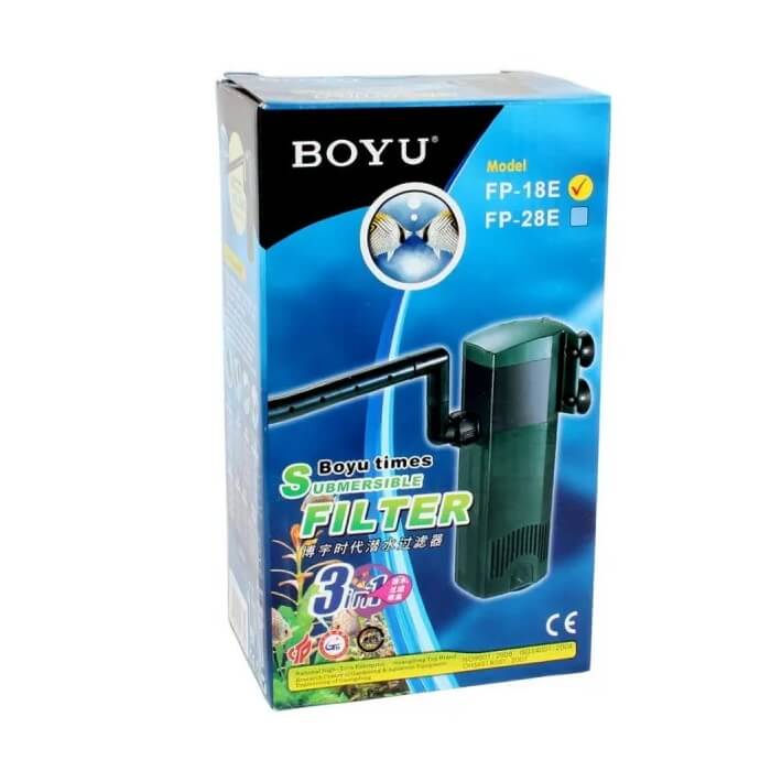Filtru de apa pentru acvariu maxim 80 litri Boyu 5 Ingrijeste-ti acvariul si alege Boyu FP-18E – un filtru acvariu de inalta calitate, creat pentru a mentine un habitat sanatos si curat pentru pestii tai, la un cost avantajos!
