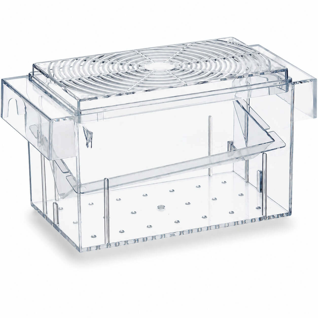 Maternitate pesti vivipari in V Boyu 16 cm 7 Maternitate acvariu plastic Boyu cu baza perforata si separator inclinat in V