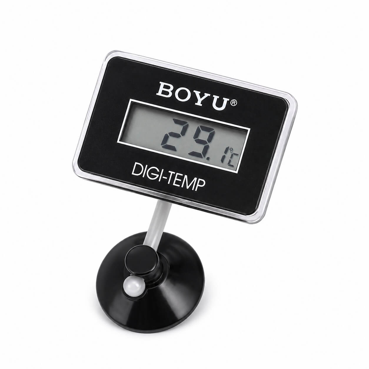 Termometru acvariu electronic Boyu, submersibil pentru apa 2 Termometru de acvariu digital Boyu BT-10 negru cu ecran LCD si ventuza de fixare